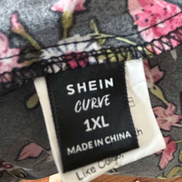 SHEIN VCAY Plus High Split Ditsy Floral Dress 1X - Picture 10 of 10